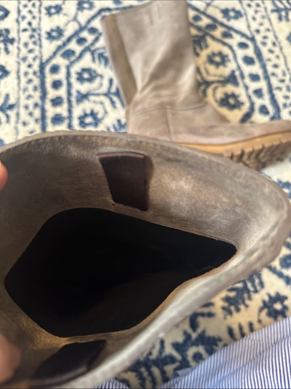 Prada Taupe Suede Mid-Calf Boots - Picture 9 of 14